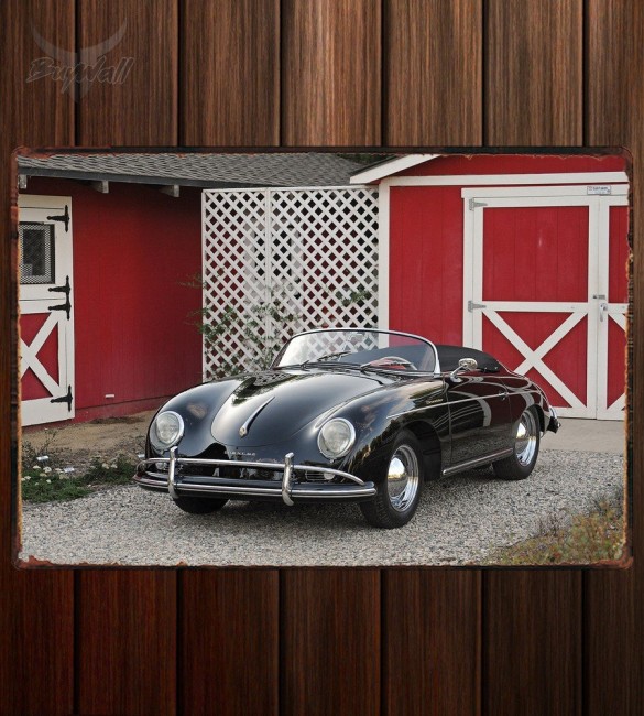 Металлическая табличка Porsche 356A 1600 De Luxe Speedster542 Металлическая табличка Porsche 356A 1600 De Luxe Speedster542